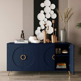 Modern Lacquered 4 Door Wooden Cabinet Sideboard Buffet Server Cabinet Storage Cabinet, for Living W1435P191610