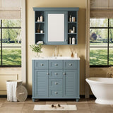 ZUN 36'' Bathroom Vanity with Medicine Cabinet, Modern Mirror Cabinet with Adjustable Shelf, Bathroom 11441603