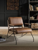 Cocoa and Matt Iron Accent Chair with Metal Leg B062P209154