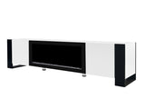 ON-TREND Modern TV Stand 34.2" Non-heating Electric Fireplace, High Gloss Entertainment Center 14602756