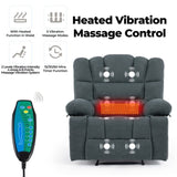 ZUN Massage Recliner Chair Sofa with Heating Vibration W1692P147961