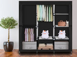 71" Portable Closet Wardrobe Clothes Rack Storage Organizer with Shelf Black 43726129