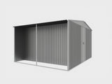 New Outdoor Storage Shed has two Functions Metal shed and Firewood Shed 11ft x13ft ,Grey 33708120