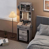 Small Vanity Desk with Sliding Mirror and LED Lights, Makeup Table with Charging Station and Storage 28727409