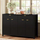 Modern Wave-Pattern Sideboard Cabinet with 2 Drawers and 4 Doors, 3-Level Adjustable Shelves, N711P269068B