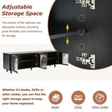 ON-TREND Contemporary TV Stand Adjustable Shelves for TVs Up to 78'', Stylish Media Console WF325998AAB