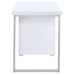 ZUN White 3-drawer Reversible Office Desk B062P145660