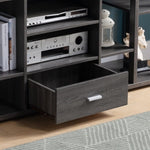 ZUN Contemporary TV Stand with Ten Shelves and One Drawer - Grey B107131395