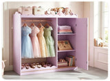 Kids Dress Up Closet with Full-Length Acrylic Mirror, 42" Child-Sized Garment Rack with Cabinet & 75276368