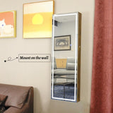 Fashion Simple Jewelry Storage Mirror Cabinet With LED Lights Can Be Hung On The Door Or Wall W2512P175727