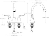 Pull-out Bathroom Faucet For bathroom Sink With Two Handles And Supply Lines - BN B2724P501238