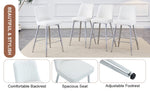 ZUN Modern White PU Bar Stool - Silver Metal Legs with Cross Reinforcement.White,Silver Metal Legs,Bar W1151P211983