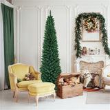 8ft Slim Pencil Christmas Tree - Space-Saving Design for Small Corners, 1000 Realistic PVC Branches 30449592