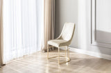 Emrald Modern Style 2PC Dinning Chairs made with wood and Gold Legs Beige B009P298421