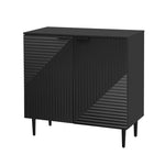 ZUN Mirod Modern Minimalist Side Cabinet with Adjustable Shelves ,Stylish Geometric Door Design,Ample N760P221050B