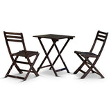 3-Piece Eucalyptus Bistro Set, Square, Espresso B046125055