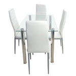 ZUN 110CM Clear Color Dining Table Set 31684439