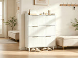 () 3-Drawer Shoe Cabinet with Top Grille Panel MDF Door Panels with 61739478