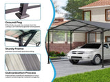 Metal Carport 10 15 FT Heavy Duty with Galvanized Roof, Metal Garage Canopy with Galvanized 10446724