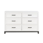 ZUN White Finish Dresser with 6x Storage Drawers Wooden Bedroom Furniture 1pc B011P270965