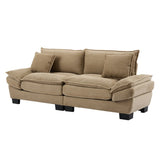 Corduroy Sofa Sleeper Couch Loveseat Sofa with Pillows Comfy Upholstered Deep Seat Sofa for W676P227338