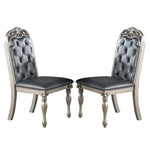 ZUN Set of 2 PU Upholstered Dining Chairs, Silver B016P226039