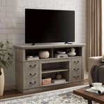 ZUN Traditional TV Media Stand Farmhouse Rustic Entertainment Console for TV Up to 65" with Open and 82400491