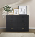 ZUN Modern Black 8-Drawer Dresser for Bedroom - Ample Storage Wide Chest of Drawers, Sturdy & Safe W1785P201162