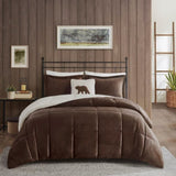 Full/Queen Plush to Sherpa Down Alternative Comforter Set B035100492