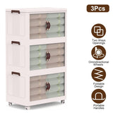 ZUN Foldable Storage Bins,3Pcs Foldable Storage Bins with with Lids 193.3QT Front Magnetic Door 98250123