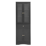 ZUN Tall Bathroom Storage Cabinet, Cabinet with Four Doors and Drawers, Adjustable Shelf, MDF Board, N725P186649B