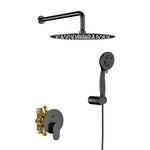 ZUN 10" Rain Shower Head Systems, Dual Shower Heads, Matte black,Wall Mounted shower W1243P147344