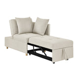Convertible Sleeper Sofa Chair Adjustable Backrest Recliner with Pullout Sofa Bed with Wheels, W1413P227519