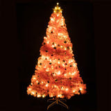 ZUN 6ft 1600 Branches PVC Christmas Tree Pink 61306166