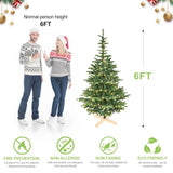 Artificial 5ft Green LED-lit Christmas Tree with 403PE/PVC Mixed Branch Tips,Hinged Premium & 51286305