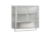 23.62"Glass Doors Modern Two-door Wall Cabinet with Featuring Two-tier Enclosed Storage, an Open W757119332