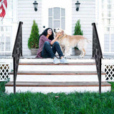 Matte Black Outdoor 4 Level Iron Handrail 05779125