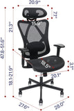Mesh Office Chair Back Height Adjustable with Wheel Legs,Lumbar Support, Adjustable 28920866