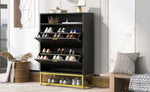 ZUN U-Can Shoe Cabinet with 2 Flip Drawers, and 2 Shelves, Modern Free Standing Shoe Rack for Heels, WF531404AAB