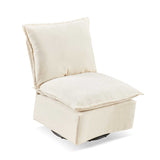 Detachable Off White Chenille Single 360 Swivel Rocking Rocker,360 Swivel Sofa Chair & Single Sofa W1164P190847