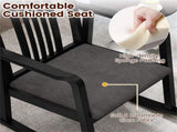 Solid Rubber Wood Rocking Chair, 400 LBS Weight Capacity Indoor Lounge Chair with Linen 90531650