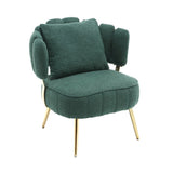 ZUN COOLMORE Boucle Accent Chair Modern Upholstered Armchair Tufted Chair with Metal Frame, Single W1539140085