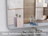 60"x40" Oversized Modern Rectangle Bathroom Mirror with Silver Frame Decorative Large Wall Mirrors W708P297600