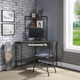 Antique Oak and Sandy Grey Office Chair with Metal Leg B062P209146