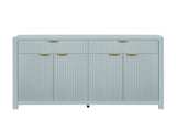Modern Wave-Pattern Sideboard Cabinet with 2 Drawers and 4 Doors, 3-Level Adjustable Shelves, N711P269068C