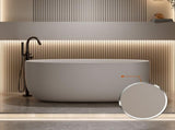 47'' Freestanding Bathtub Resin Stone Soaking Bathtub Solid Surface Modern Tubs with Overflow and 56045848