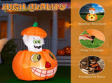 2.8 FT Halloween Inflatables Animated Pumpkin Ghost, Outdoor Decorations Blow Up Yard Decor with 71102192