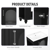 20" Bathroom Vanity with Sink, Bathroom Vanity Cabinet with Two-tier Shelf, Adjustable Shelf, Solid N725P246925B