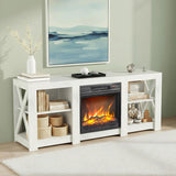 18" Electric Fireplace Insert, 1400W Wall Recessed Fireplace Heater with 7 Flame Settings, Remote 39542906