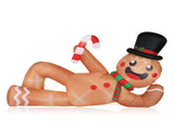 9.8ft Reclining Gingerbread Man, 6 LED Lights, Drawstring Bag, Christmas Inflatable Decoration, 12V, 77710767